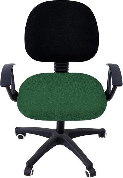 Smiry Office Computer Chair Seat Covers for Desk, Anti-dust Protector | Stretch Jacquard Removable Washable Desk Chair Seat Cushion Protectors, Emerald Green