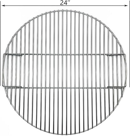 24" Round Grates for BGE, Big Green Egg XL, Weber Summit E6 S6 Kamado Joe Pro Joe Big Joe I, II III Smokers 24" Charcoal Grill and Firering, Outdoor BBQ, Fire Pit Camping, Picnics Cooking Grid