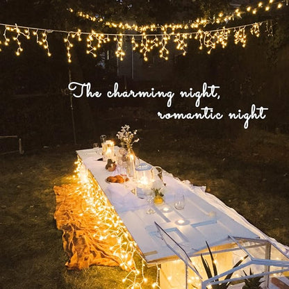 JMEXSUSS 200 LED Icicle Lights for Outside | Warm White 8 Modes Icicle Christmas String Lights Outdoor Waterproof for Xmas Roof Wedding Party Holiday Room Home Decor