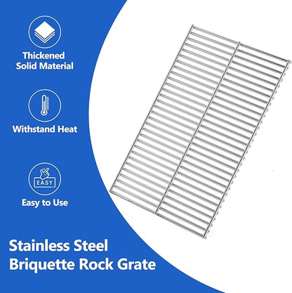 Gggratess Briquette Rock Grate Replacement Part for MHP Grill Parts WNK TJK AMCW AMCT Series Stainless Steel Grill Grate TJK2 WNK4DD WNK4 Ceramic Briquette Bottom Rock GG-Grate-SS