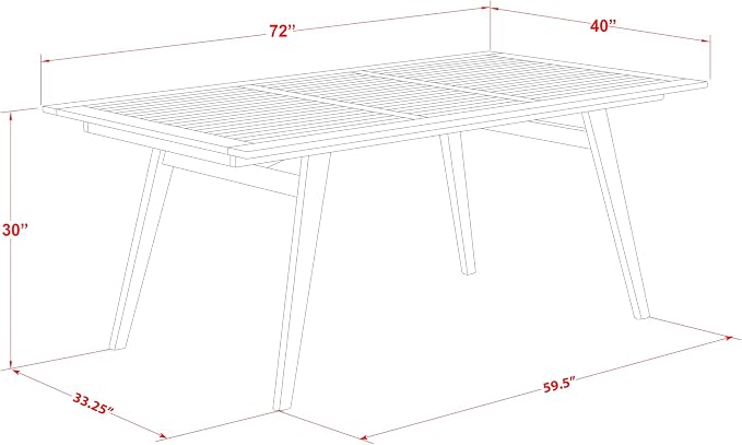East West Furniture DEBS52CANA 5 Piece Outdoor Patio Dining Sets Includes a Rectangle Acacia Wood Table and 2 Folding Arm Chairs with 2 Side Chairs, 40x72 Inch, Natural Oil