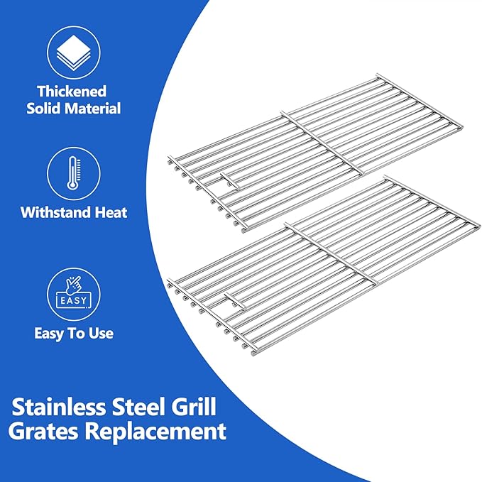 740-0781 Grill Grates Replacement Parts for KitchenAid BBQ Grill Parts 5 6 Burner 740-0781 720-0856V 720-0856 750-0781 730-0856 Stainless Steel Cooking Grid Grates Sam's Club Grill Parts