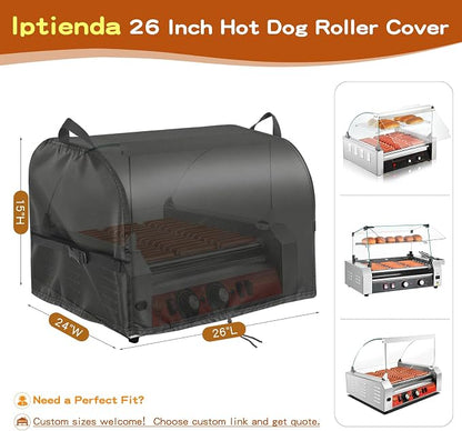 Hot Dog Roller Cover for Hotdog Machine-26 L x 24" W x 15" H | 26inch Hotdog Roller Machine Cover for Hot Dog Roller Grill, Hotdog Cooker, Hotdogs Warmer, Hot Dogs Maker, Hot Dogs Toaster