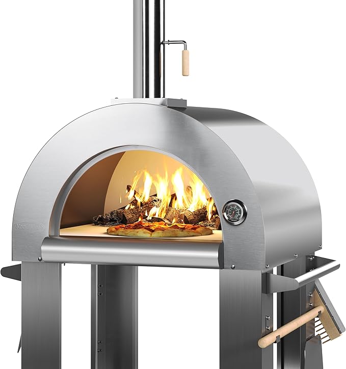 KoolMore 32 in. Outdoor Wood Fired Pizza Oven in Stainless-Steel (KM-OKS-WFPO)