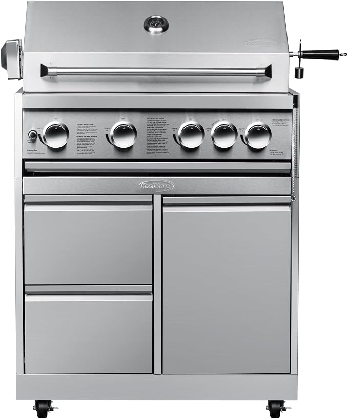 KoolMore 32 in. Heavy-Duty Outdoor Stainless-Steel Cabinet for Built-in BBQ Grill with 2 Drawers and Propane Tank Storage (KM-OKS-BQ30CAB)