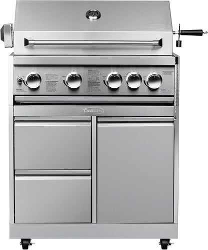 KoolMore 32 in. Heavy-Duty Outdoor Stainless-Steel Cabinet for Built-in BBQ Grill with 2 Drawers and Propane Tank Storage (KM-OKS-BQ30CAB)