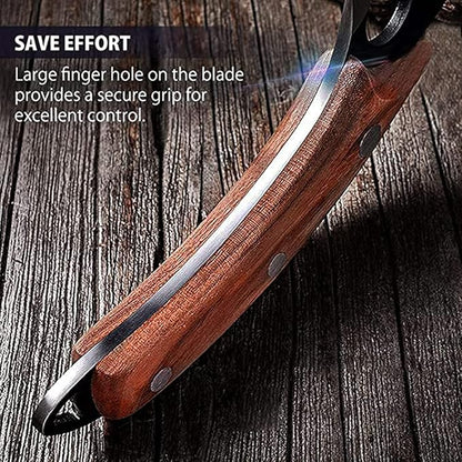 Kitory Butcher Knife for Meat Cutting, Hand Forged Viking Boning Knife with Ergonomic Wood Handle, High Carbon Steel Chinese Chef Knife for Camping, Outdoor, BBQ, Birthday Gift for Men