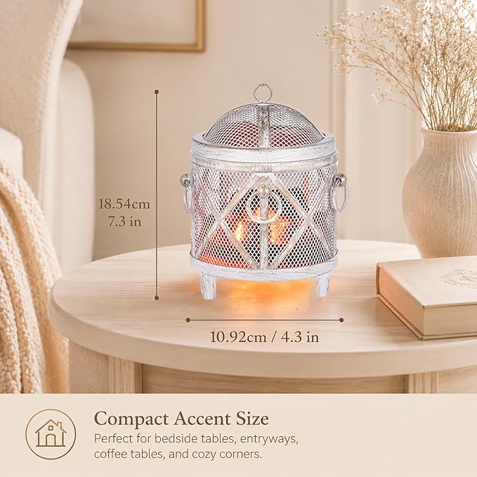 Dicimi Vintage Fireplace Wax Warmer – Electric Warmer with 2/4/8H Timer & Auto Shut-Off, 18W Low Energy, Multifunctional for Scented Wax & Oils, Beverage Warmer, Women's Birthday & Housewarming Gift