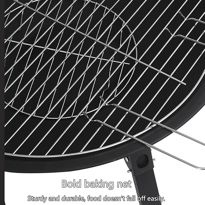 Extra Large Charcoal BBQ Grills Folding Portable Outdoor Barbecue Grill Oversize Cooking Area Stainless Steel Baking Net Perfect for Camping Picnics Garden Beach Party