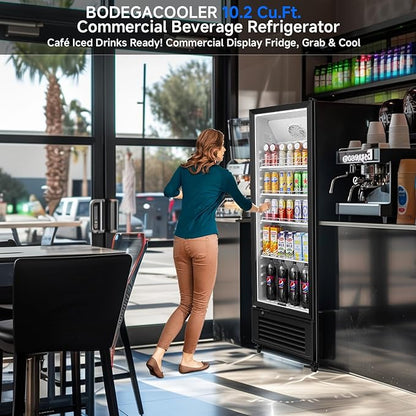 BODEGACOOLER Commercial Beverage Refrigerator, 264 cans & 120 Bottles Display Fridge, Soft LED Light & Automatic Defrost, Commercial Merchandiser Refrigerators,For Office,Home,Garage,Gym,Shop,Man cave