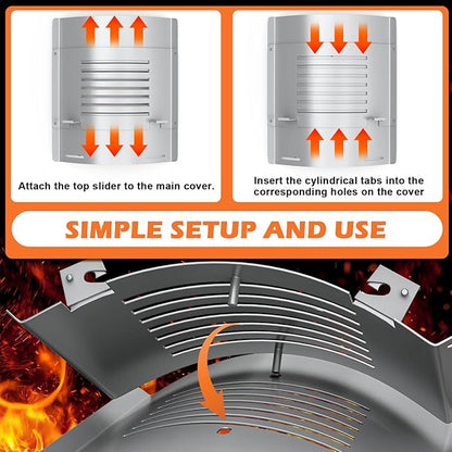 Flame Broiler Kit for Pit Boss Platinum KC Combo Charleston 1020 Pellet Smoker Grills Heat Deflector Diffuser for PB1285KC PB1020NX, Includes 60355 Flame Broiler Main Plate and 31141 Slide Cover