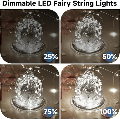 8 Pack Battery Fairy Lights with Remote, 320FT 960LED, Cool White | 8 Modes, Timer Function, Waterproof, Dimmable, Battery Operated Twinkle Light for Indoor Outdoor Xmas Party Holiday Decor