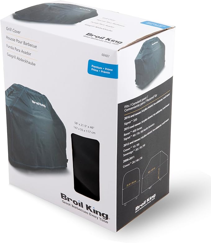 Broil King 68487 58" Premium Grill Cover, Black