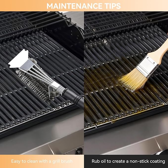 463355220 17" Grill Grates for Charbroil Commercial Infrared 3 Burner 463242516 463242515 466242615 463243016 463346017 Grills, Cast Iron Grill Replacement Parts for Char Broil G466-0025-W1A