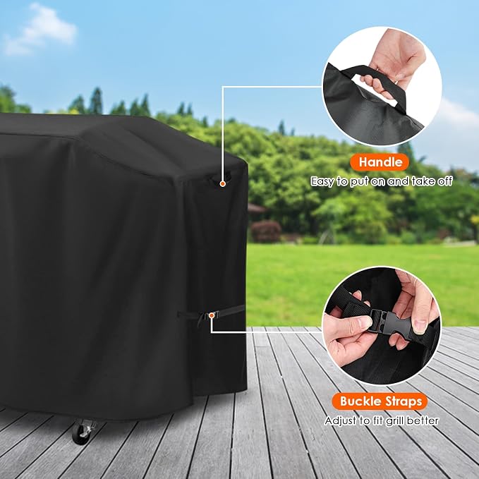 Grill Cover for Gas Griddle, 77inch Outdoor Grill Cover Waterproof for Flat Top BBQ Grills and Smoker Grills-77 L x 33" W x 50" H