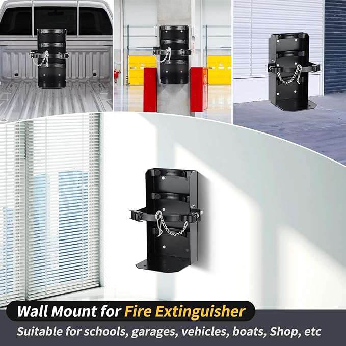 𝙐𝙥𝙜𝙧𝙖𝙙𝙚 20 Lb Heavy Duty Fire Extinguisher Bracket，Wall Mount Fire Extinguisher Holder-St12 Steel, Fit 20 lb Dry/10 lb CO2 Extinguisher for School Boat Truck Replace amerex 809, 3-Yr Service