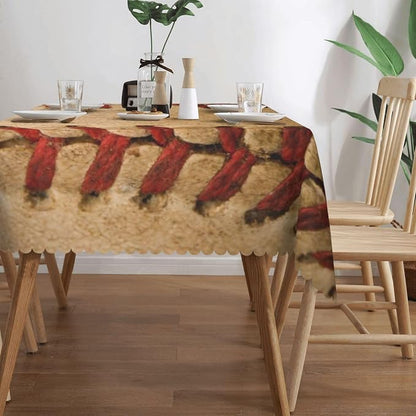 Baseball Rectangular Tablecloth, Ball Table Cloth Washable Tablecloths Decorative Table Cover for Kitchen, Dining, or Parties 54x72 Inches