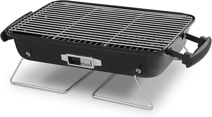 Portable Charcoal Grill, Compact Outdoor Tabletop BBQ Smoker, Perfect for Camping, Beach, Picnics, Small Gatherings