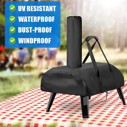 Pizza Oven Cover for Big Horn for Aidpiza 12" Wood Pellet Pizza Oven | Heavy Duty Outdoor Gas Pizza Grill Cover Accessories Waterproof Portable Carry Big Horn Pizza Ovens Cover