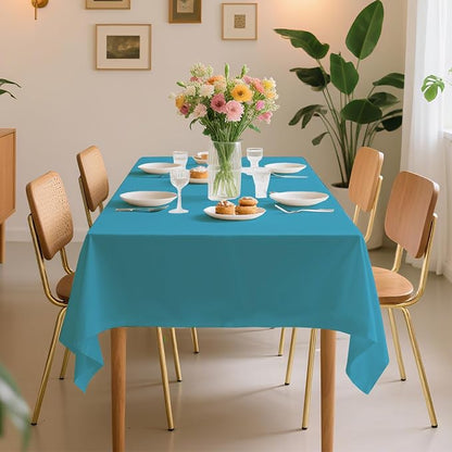 54 Inch X 300 Feet Plastic Table Cover Roll Premium Disposable Plastic Tablecloth for All Type/Shape Tables | Picnic, Party, Banquet, Birthdays, Weddings (Turquoise, 54 Inch X 300 Feet)