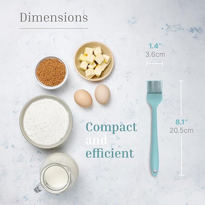 Silicone Pastry Brush Set – 2-Piece Set of Basting Brushes for Cuisine and BBQ – Kitchen Tools and Accessories with Comfortable Handles, Heat-Resistant Utensils for Cooking & Baking – Pastel Blue