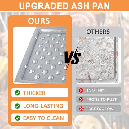Ash Pan for Americana Grill Parts 4200 4201 Outdoor Charcoal Tray Replacement for Americana Walk-A-Bout, Swinger, Sizzler, Aussie, and Traveler Charcoal Grills Ash Tray 1040.8.001, 14.37" x 14.37",1PC