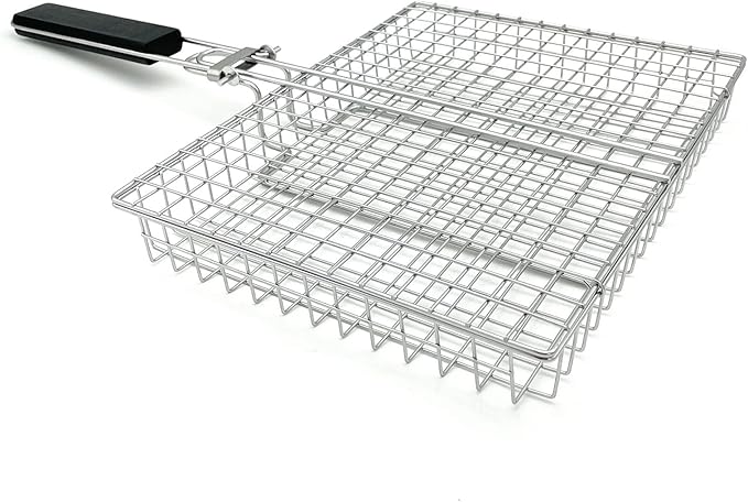 Large Capacity Barbeque Grill Basket With Brush BBQ Tong Deeper Grilling Rack Havy Duty Stainless Steel BBQ Accessories Set