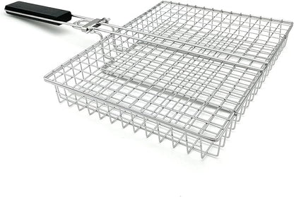 Large Capacity Barbeque Grill Basket With Brush BBQ Tong Deeper Grilling Rack Havy Duty Stainless Steel BBQ Accessories Set