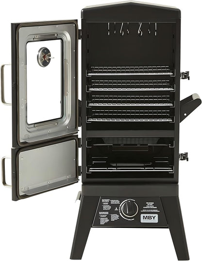 Large Vertical Propane Smoker Grill 4-Rack Outdoor Gas BBQ Smoker with Temperature Control, Heavy Duty Design & Weather-Resistant Cover for Meat, Fish, Ribs