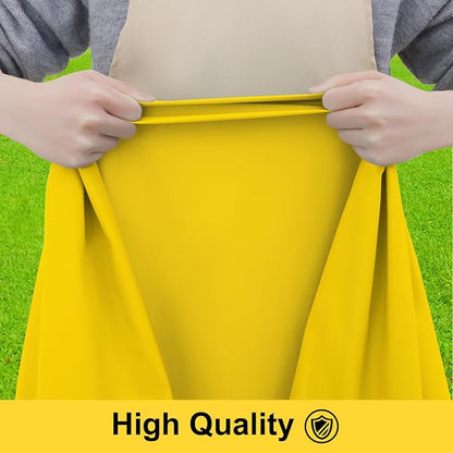 Smiry Picnic Table Cover with Bench Covers, Waterproof Elastic Fitted Polyester Tablecloths for 6 Ft Rectangle Tables, Washable Windproof Tablecloth for Camping, RV & Outdoor (Yellow, 30x72 Inches)