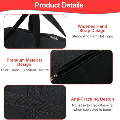 24" Grill Tool Storage Bag, Canvas, Black, Unisex, Classic Style, 60x24x24 cm/24 * 9.4 * 9.4 inches, Zipper Closure, Hand Strap, Perfect for Outdoor Grilling, Camping, Hiking