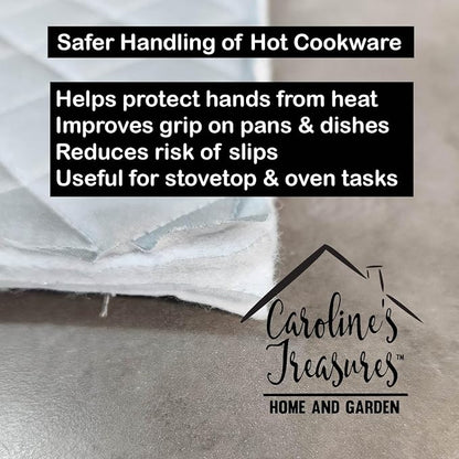 Caroline's Treasures American Bulldog Luau Pair of Pot Holders Kitchen Heat Resistant Pot Holders Sets Oven Hot Pads for Cooking Baking BBQ, 7 1/2 x 7 1/2