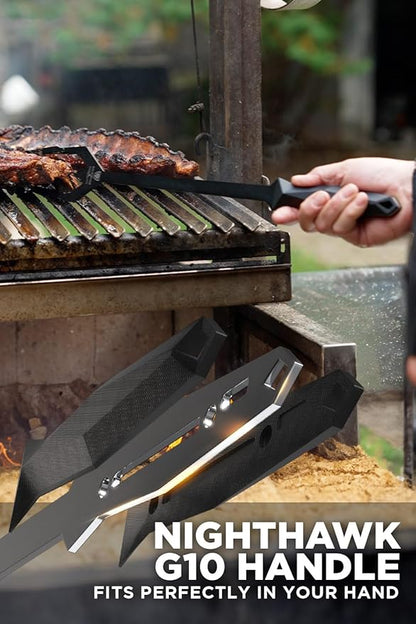 Dalstrong BBQ Trident Carving Knife Set-Shadow Black Series-Black Titanium Nitride Coated-Extra-Long Knife & Fork Set-Razor Sharp-High Carbon Steel-NSF Certified