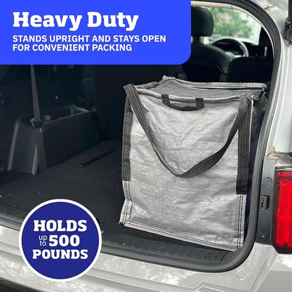 DURASACK 22-Gallon Zipper Top Heavy Duty Storage Tote Bags, Single, Gray | Rugged Woven Polypropylene Moving Bag, Reusable Self-Standing Design, Holds up to 500 Pounds