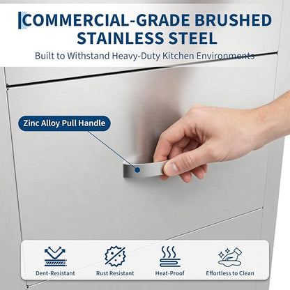 Garvee Outdoor Kitchen Drawers 17"Wx21"Dx30"H, Flush Mount Access BBQ Drawers with full Stainless Steel,Weatherproof & Rust-Resistant,for Outdoor Kitchen Island, Patio Grilling Tools & Spices | Stainless Steel - Weatherproof Rust-Resistant Drawers for ...