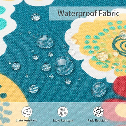 Magpie Fabrics Indoor Outdoor Cushion Cover Replacement 2 Pack, NO Insert! Water Repellent Slipcover with Ties Decor for Patio Garden Chair Sofa Bench Wicker(Floral Green, 24x22x4 Inch)
