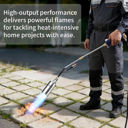Propane Torch Weed Burner Kit, High Output Blow Torch with Long/Short Mode & 12.5FT Hose, Heavy Duty Flamethrower with Turbo Trigger for Weeding, Roofing, Ice Melting, Road Marking,BBQ(33.3")