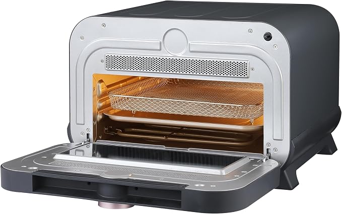 LIVWELL Touch IQ 19-Quart Indoor & Outdoor Air Fryer Pizza Oven Grill | Ceramic Stone, TFT Touch Screen, 5 Pizza & 4 Air Fry Presets, PFOA Free & PFAS Free, Rose Gold Accents, Easy Maintenance