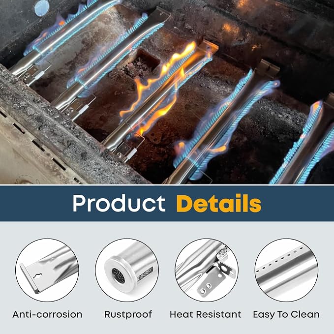 Nexgrill Replacement Parts for 720-0830H 720-0888 720-0888N-5 Burner Tubes 5 Heat Plates 5 Igniters Stainless Steel Kit