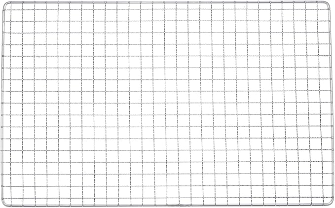 HARFINGTON Square BBQ Grill Net 17.3"x11.6" Stainless Steel Cross Wire Barbecue Mesh Mat for Baking Smoking Charcoal Grilling Roasting