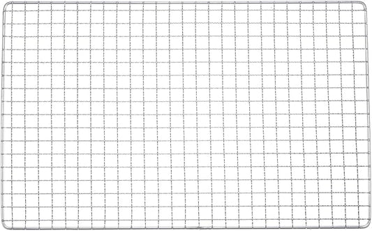 HARFINGTON Square BBQ Grill Net 17.3"x11.6" Stainless Steel Cross Wire Barbecue Mesh Mat for Baking Smoking Charcoal Grilling Roasting
