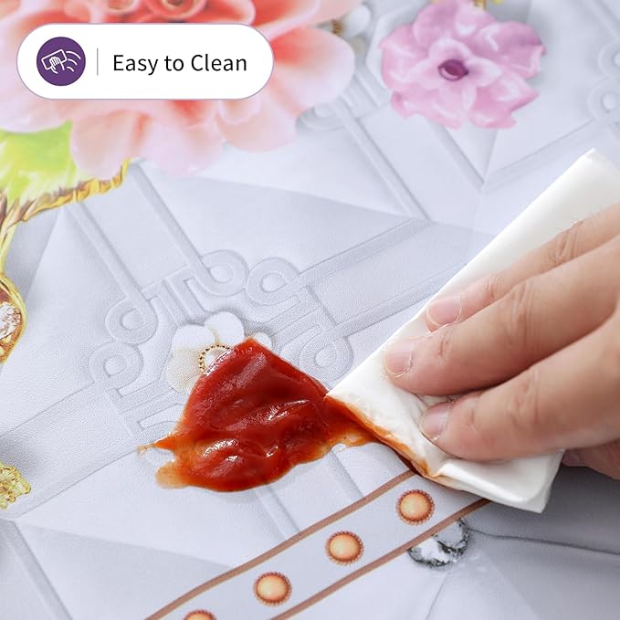 Heavy Duty Waterproof Vinyl Tablecloths for Rectangle Tables, Oil Proof Spill Proof PVC Table Cloth, Wipe Clean PVC Table Cover for for Dining, Camping, Picnic, Outdoor (001,Grey, 55 * 108)