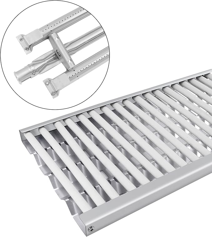 Stainless Steel Grill Heat Plates Heat Shield Grill Burners for DCS Grill Parts 27DBQR, BGA36-BQARL/BQARN, BGA48-BQARL/BQARN, Ceramic Rod Complete Radiant Tray BBQ Gas Grill Replacement Parts