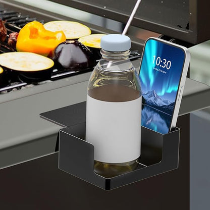 Magnetic Drink Holder and Phone for Grill, Outdoor Griddle Accessories for Most Cup, Phone Caddy, Suit for Blackstone, Traeger etc.