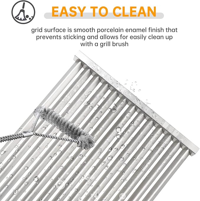 17.5 Inch Stainless Steel Cooking Grid Grates for Weber Spirit 300 II Series Spirit E/S 310 320 330 SP-320 700 Genesis 1000-3500 Genesis Gold Silver Platinum B/C Gas Grill Model，2 Pack Replace Part