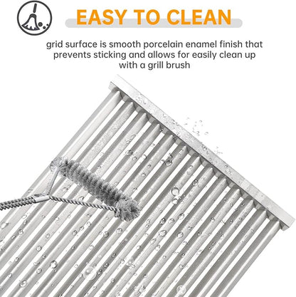 17.5 Inch Stainless Steel Cooking Grid Grates for Weber Spirit 300 II Series Spirit E/S 310 320 330 SP-320 700 Genesis 1000-3500 Genesis Gold Silver Platinum B/C Gas Grill Model，2 Pack Replace Part