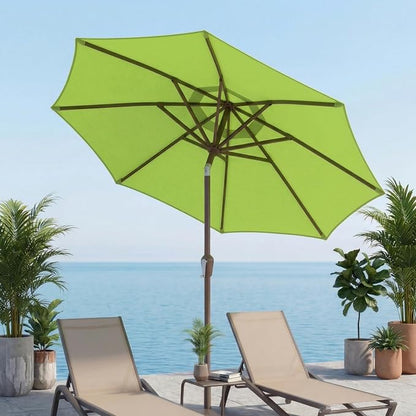 10FT Patio Umbrella, Outdoor Umbrella with Push Button Tilt and Crank, 8 Sturdy Ribs, UV Protection & Waterproof Market Umbrella for Pool, Backyard, Beach,Deck