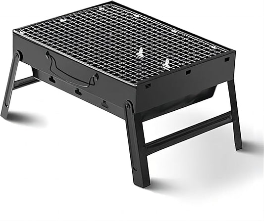 Large 17" Portable Folding Barbecue Grill Charcoal Lightweight Barbecue Grill Tools for Outdoor Grilling Cooking Camping Hiking Picnics Tailgating Backpacking Party