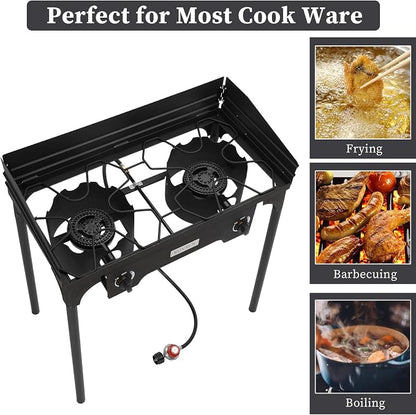 ROVSUN 2/3 Burner Outdoor Propane Gas Stove High Pressure Stand Cooker for Backyard Cooking Camping Home Brewing Canning Turkey Frying