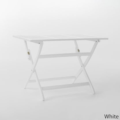 Christopher Knight Home Positano Outdoor Acacia Wood Foldable Dining Table, Pu/ White